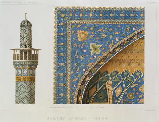 Architectural Details from the Mesdjid-i-Shah, Isfahan, plate 12-13 from 'Modern Monuments of Persia a Pascal Xavier Coste