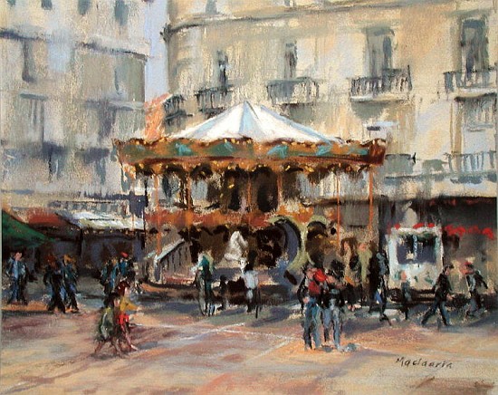 Little Carousel, Montpellier (pastel on paper)  a  Pat  Maclaurin