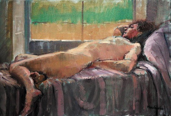 Reclining Nude (oil on canvas)  a  Pat  Maclaurin