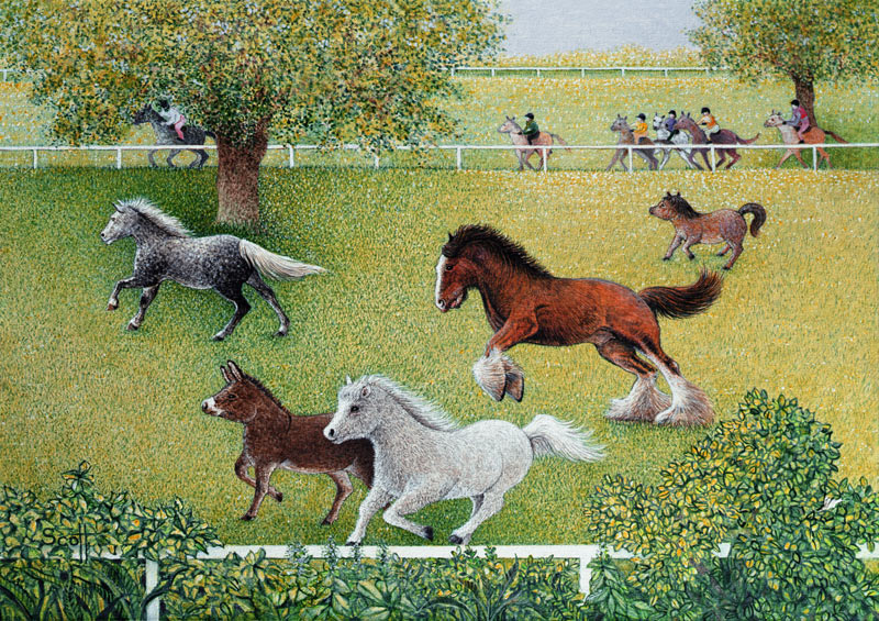 On the Gallop (oil on canvas)  a Pat  Scott