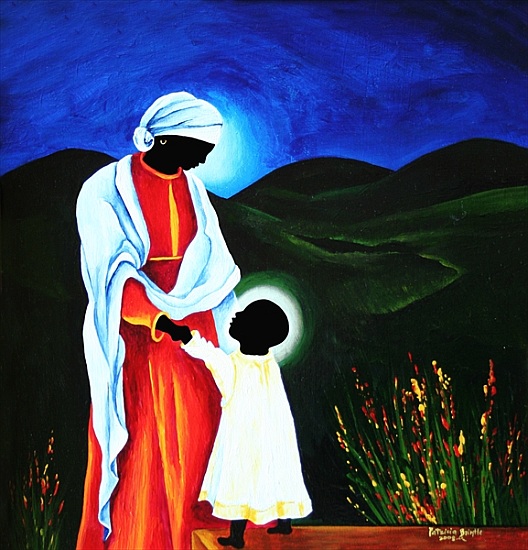 Madonna and child - First steps a Patricia  Brintle