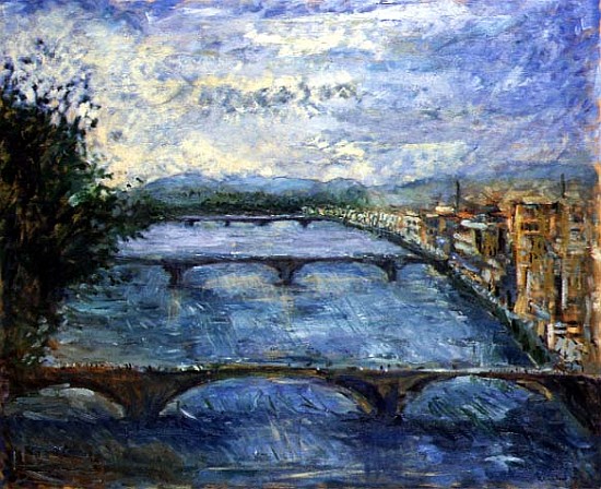 Bridges Over the Arno, 1995 (oil on canvas)  a Patricia  Espir