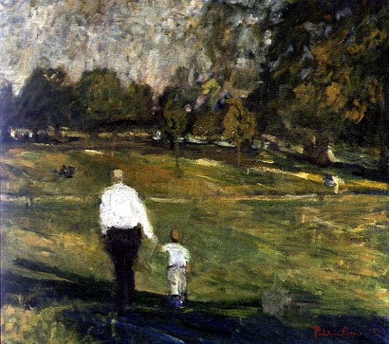 Grandfather and Grandson, 1997 (oil on canvas)  a Patricia  Espir