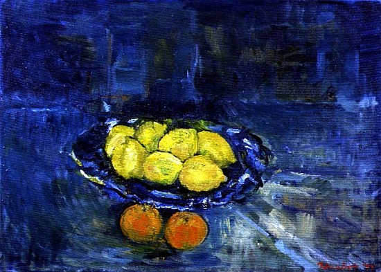 Lemons in a Blue Bowl, 1997 (oil on canvas)  a Patricia  Espir