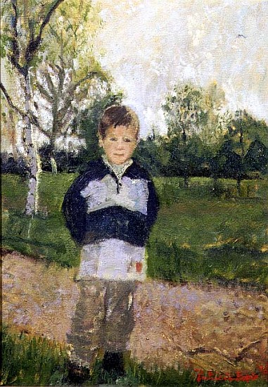 Mikey in Hyde Park, 1996 (oil on canvas)  a Patricia  Espir