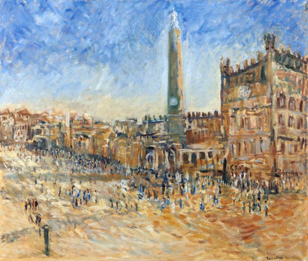 The Piazza in Siena, 1995 (oil on canvas)  a Patricia  Espir