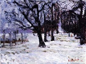 Playground Under Snow, 1994 (oil on canvas) 