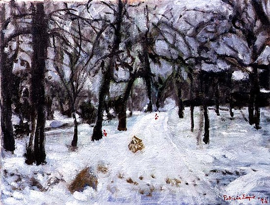 Tracks in the snow, 1994 (oil on canvas)  a Patricia  Espir