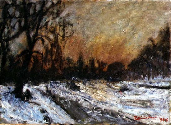Winter Sunset, 1996 (oil on canvas)  a Patricia  Espir