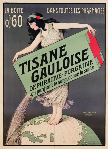 Poster advertising Tisane Gauloise, printed by Chaix, Paris a Paul Berthon