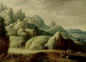 Rock landscape. a Paul Bril