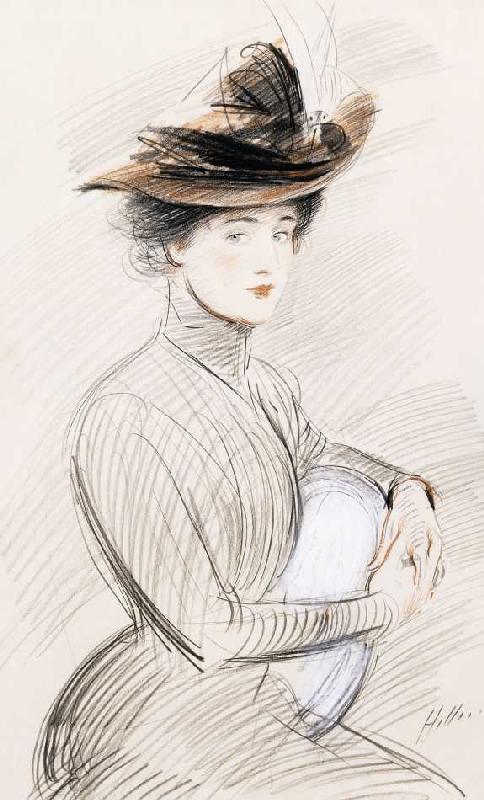 Bildnis einer eleganten Dame. a Paul César François Helleu