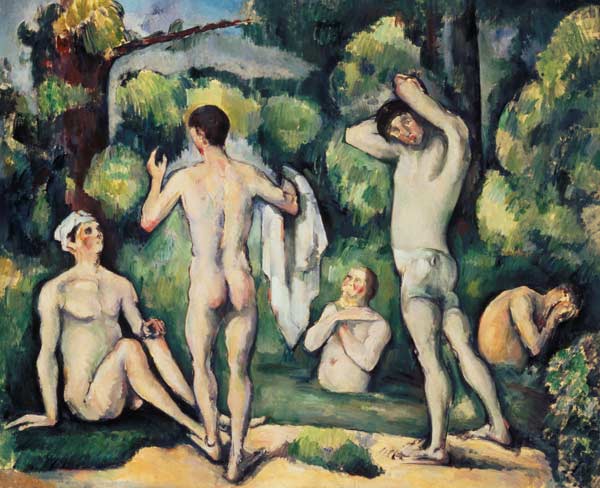 Five bathing a Paul Cézanne