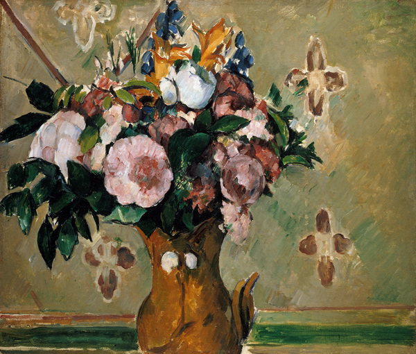 Blumenstrauss in a brown vase I. a Paul Cézanne