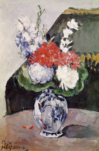 Flowers in Small Delft Vase. a Paul Cézanne