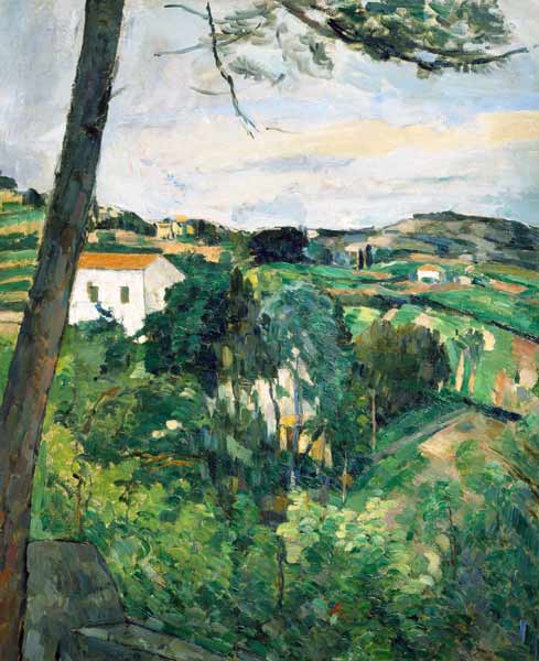 Landscape with red roof or The pine at the Estaque, 1875-76 (see also 287551) a Paul Cézanne