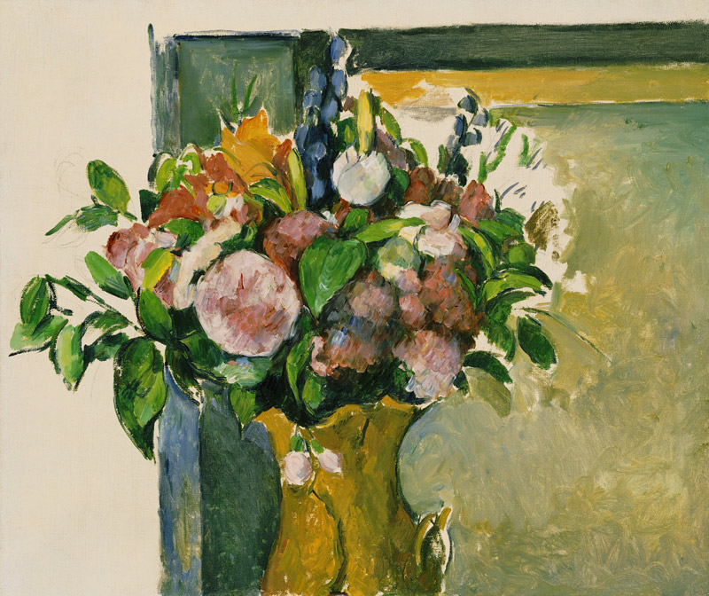 Flowers in a Vase a Paul Cézanne