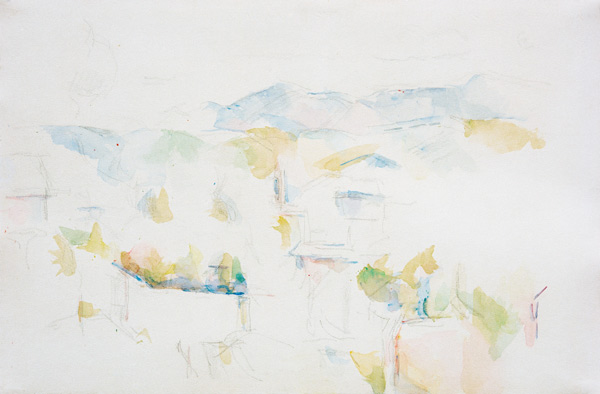 Mountains near Aix-en-Provence a Paul Cézanne