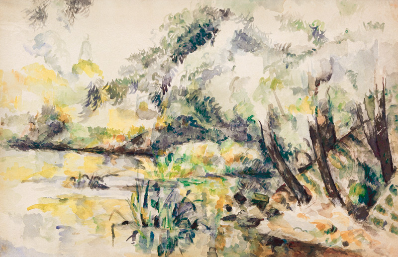 Landscape in the swamps a Paul Cézanne