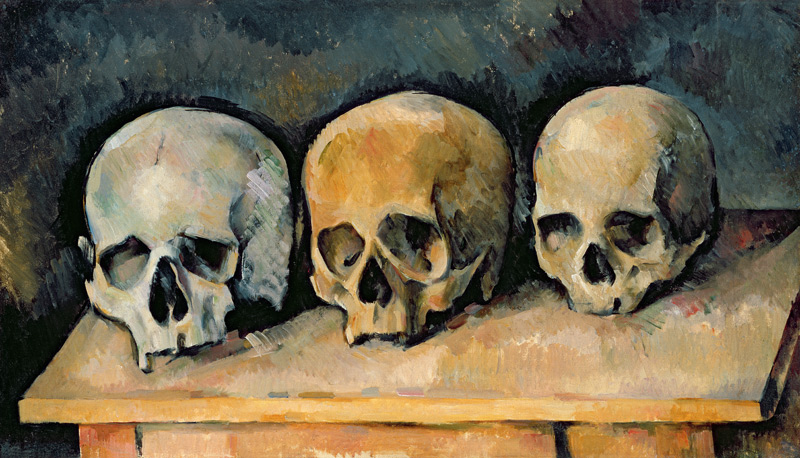 The Three Skulls a Paul Cézanne