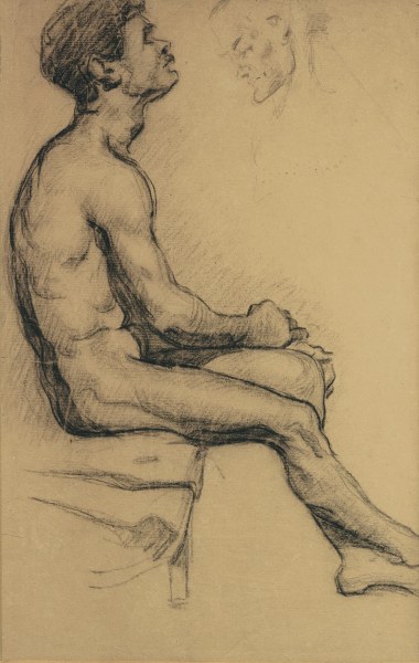 Nude study of a black man a Paul Cézanne