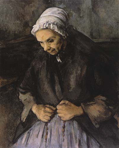 Old woman with rosary. a Paul Cézanne