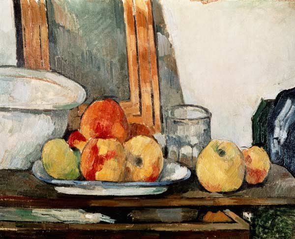 Still life with open drawer a Paul Cézanne