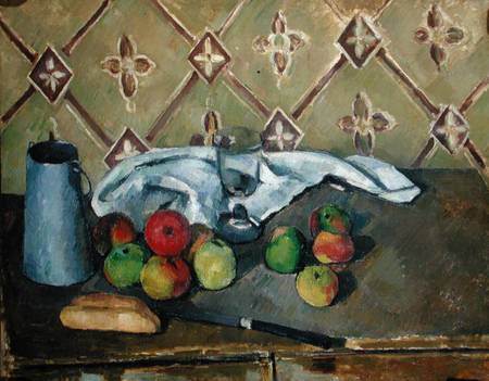 Fruit, Serviette and Milk Jug a Paul Cézanne