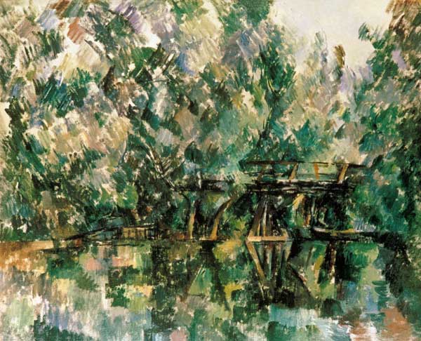 Holzsteg über einem Back a Paul Cézanne