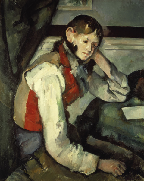 Young Man with red Waistcoat a Paul Cézanne