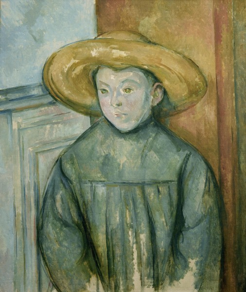 Child with straw hat a Paul Cézanne