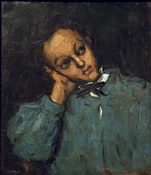 Boy leaning on his hand a Paul Cézanne