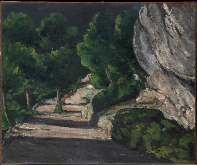 Landscape. Road with Trees in Rocky Mountains a Paul Cézanne