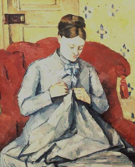 Madame Cezanne sewing a Paul Cézanne