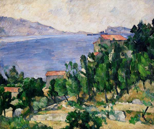 View of Mount Marseilleveyre and the Isle of Maire, c.1882-85 a Paul Cézanne