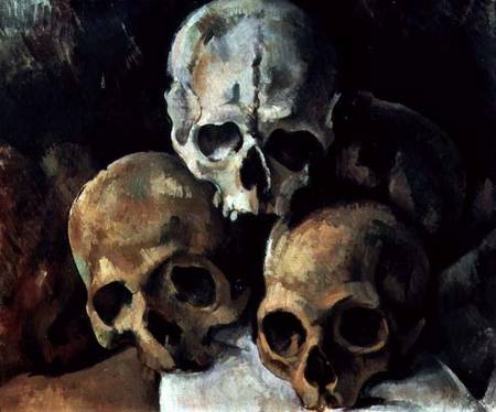Pyramid of skulls a Paul Cézanne