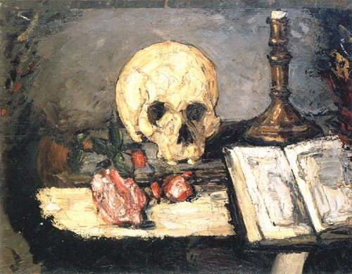 Skull and candlestick a Paul Cézanne