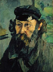 Self-portrait with cap a Paul Cézanne