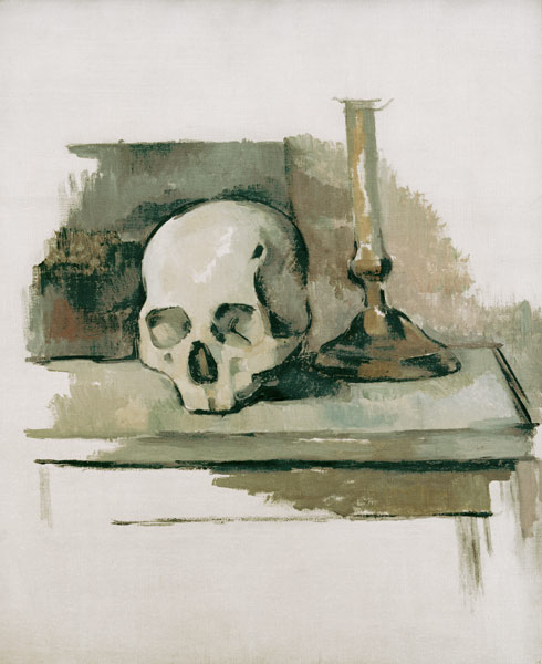 Still life with skull a Paul Cézanne