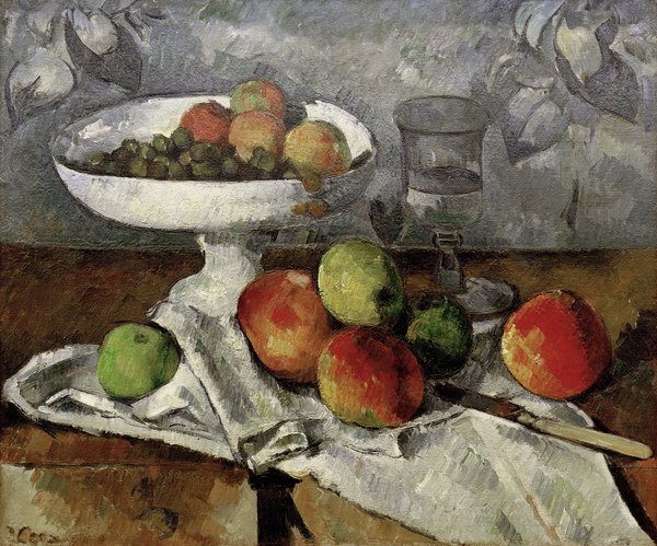 Natura morta con fruttiera a Paul Cézanne