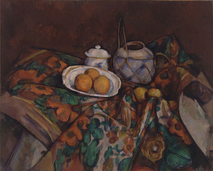 Still Life with Ginger Jar, Sugar Bowl and Oranges a Paul Cézanne