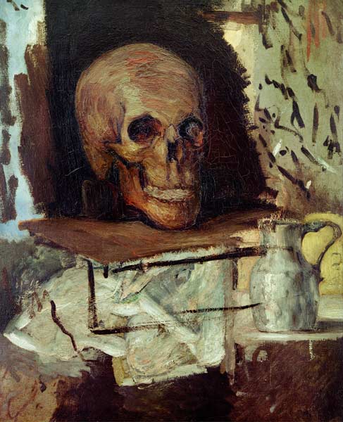 Skull and jug a Paul Cézanne