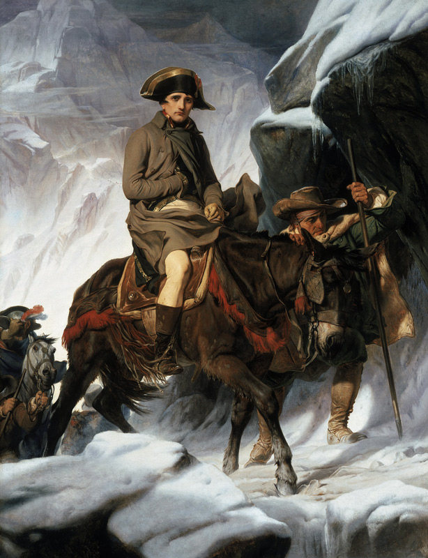 Napoleon beim Überqueren der Alpen a Paul Delaroche
