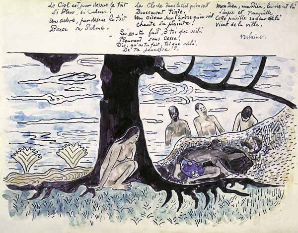 Illustrazione per un poema di Verlaine a Paul Gauguin
