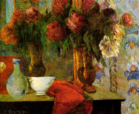 Still life with a white bowl a Paul Gauguin