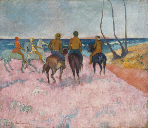 Cavalieri sulla spiaggia a Paul Gauguin