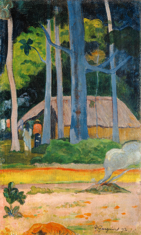 Hut In The Trees a Paul Gauguin