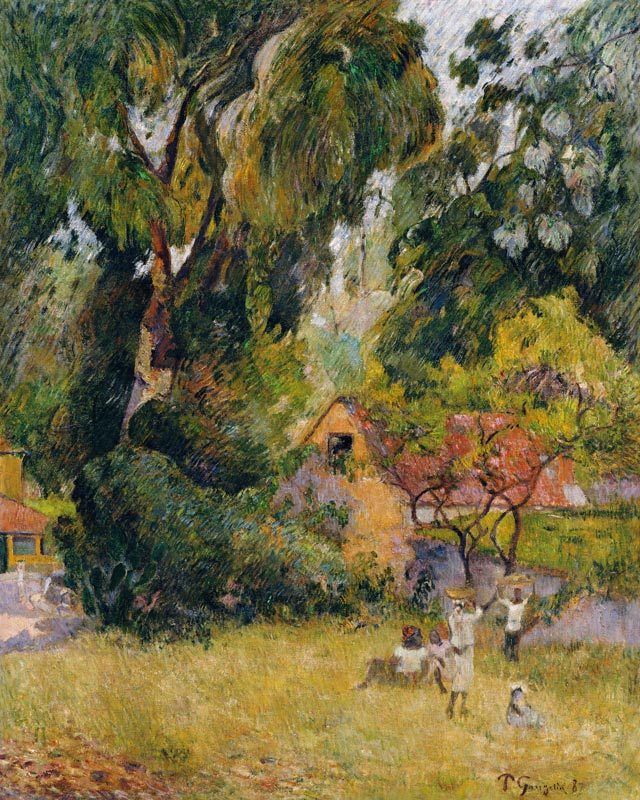 Huts under the Trees (oil on canavs) a Paul Gauguin
