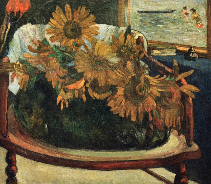 Sunflowers in an armchair a Paul Gauguin