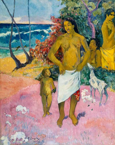 A Walk by the Sea, or Tahitian Family a Paul Gauguin